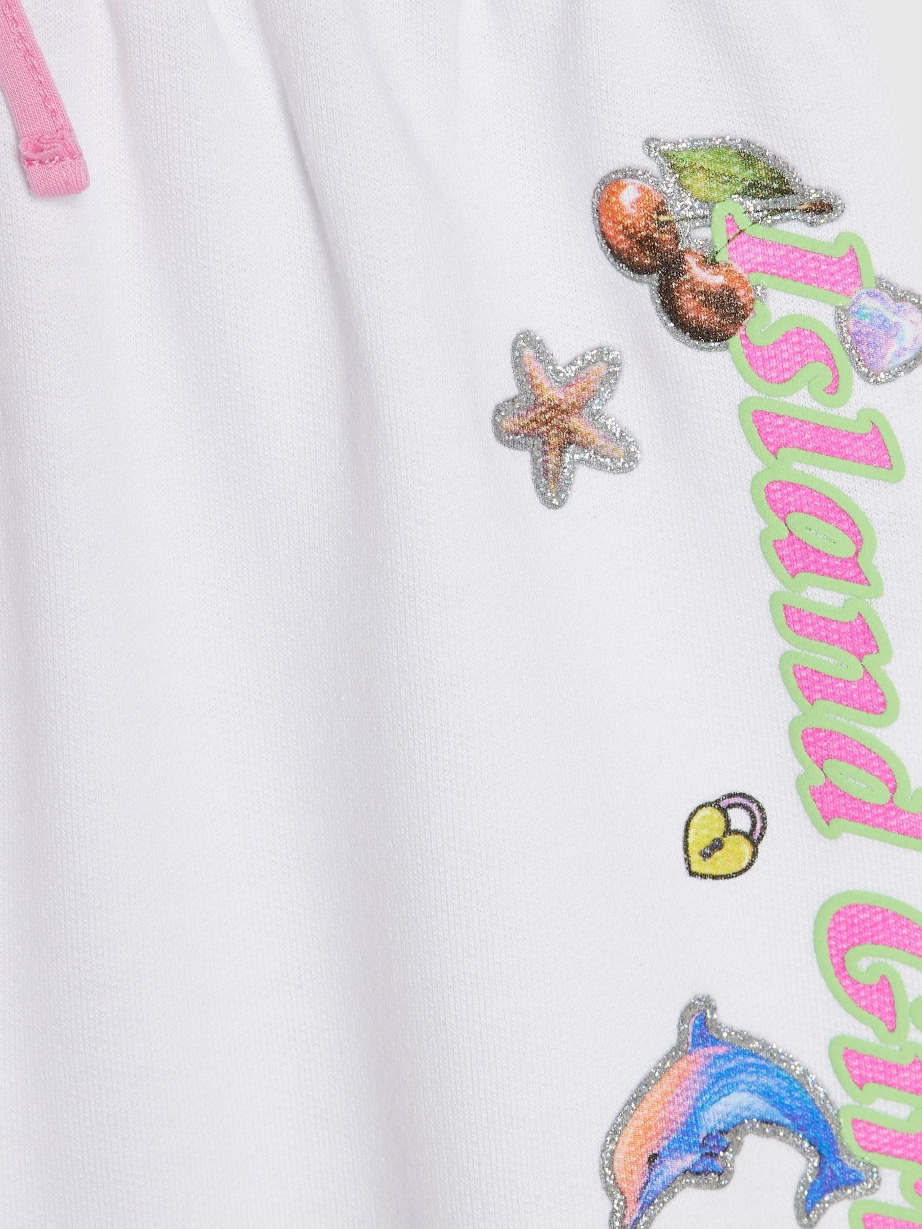 Dsiney Kidz - River Island White Island Girl Sticker T-Shirt & Short Set image 4