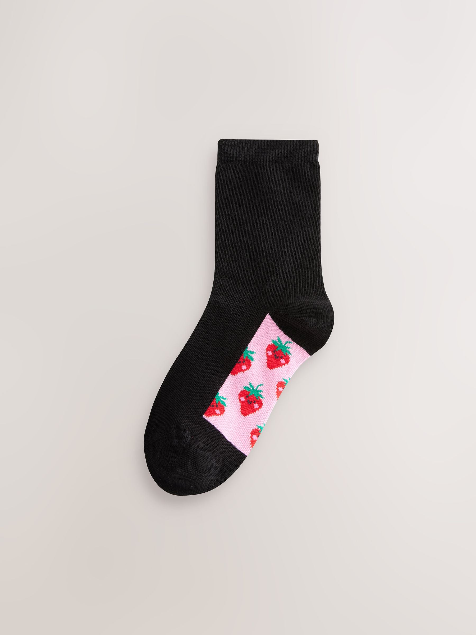 Black Cherry 5 Pack Cotton Rich Footbed Ankle School Socks image 3