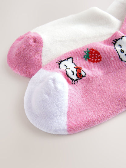 Pink Hello Kitty 2 Pack Cotton Rich Ankle Socks image 3