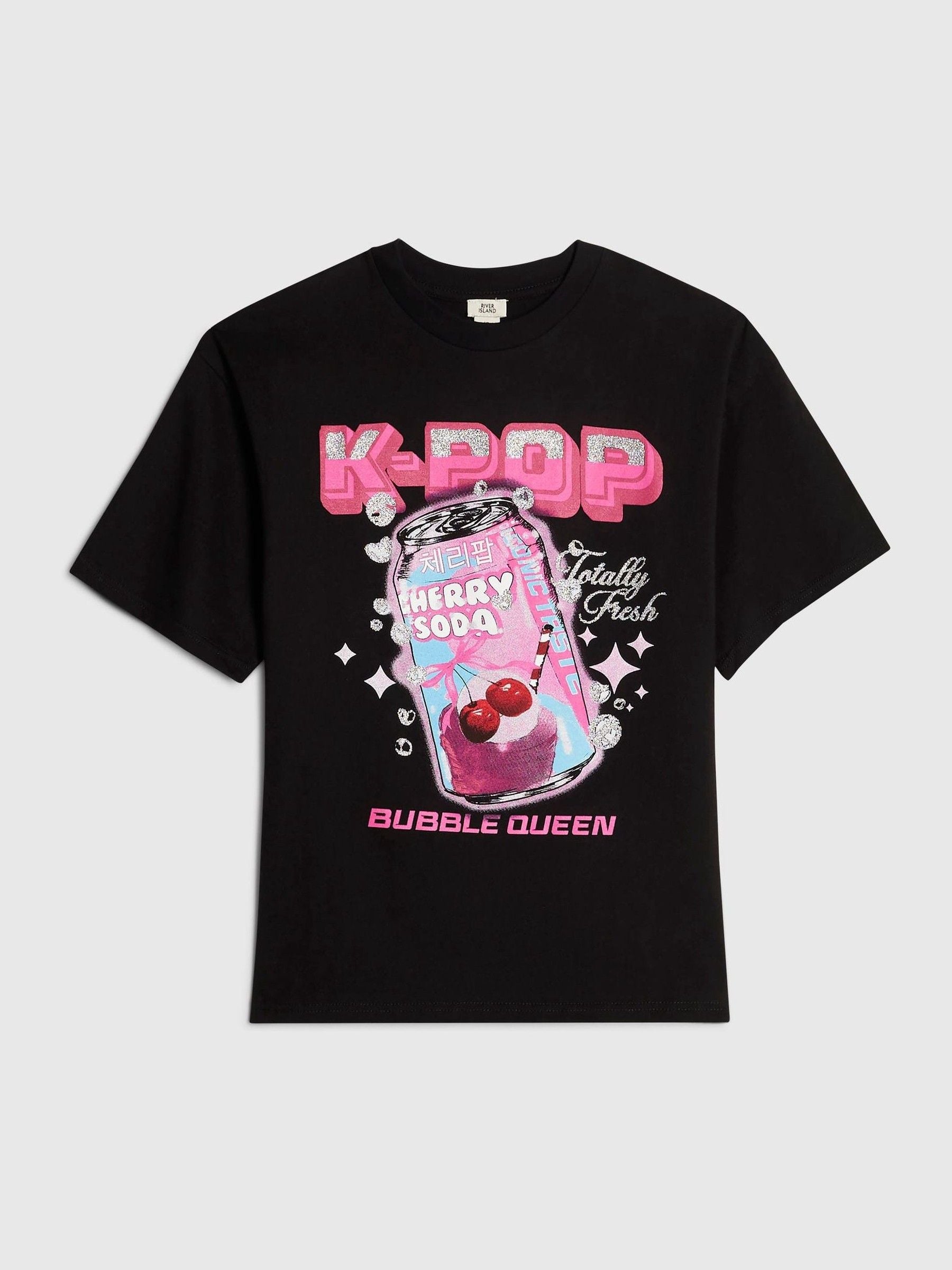 Dsiney Kidz - River Island Black K Pop Soda Queen Short Sleeve T-Shirt image 1
