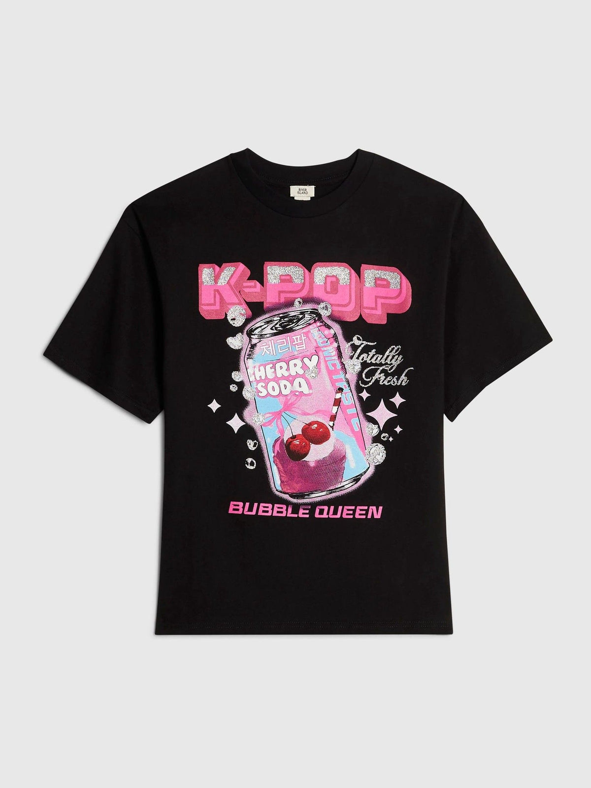 Dsiney Kidz - River Island Black K Pop Soda Queen Short Sleeve T-Shirt image 1