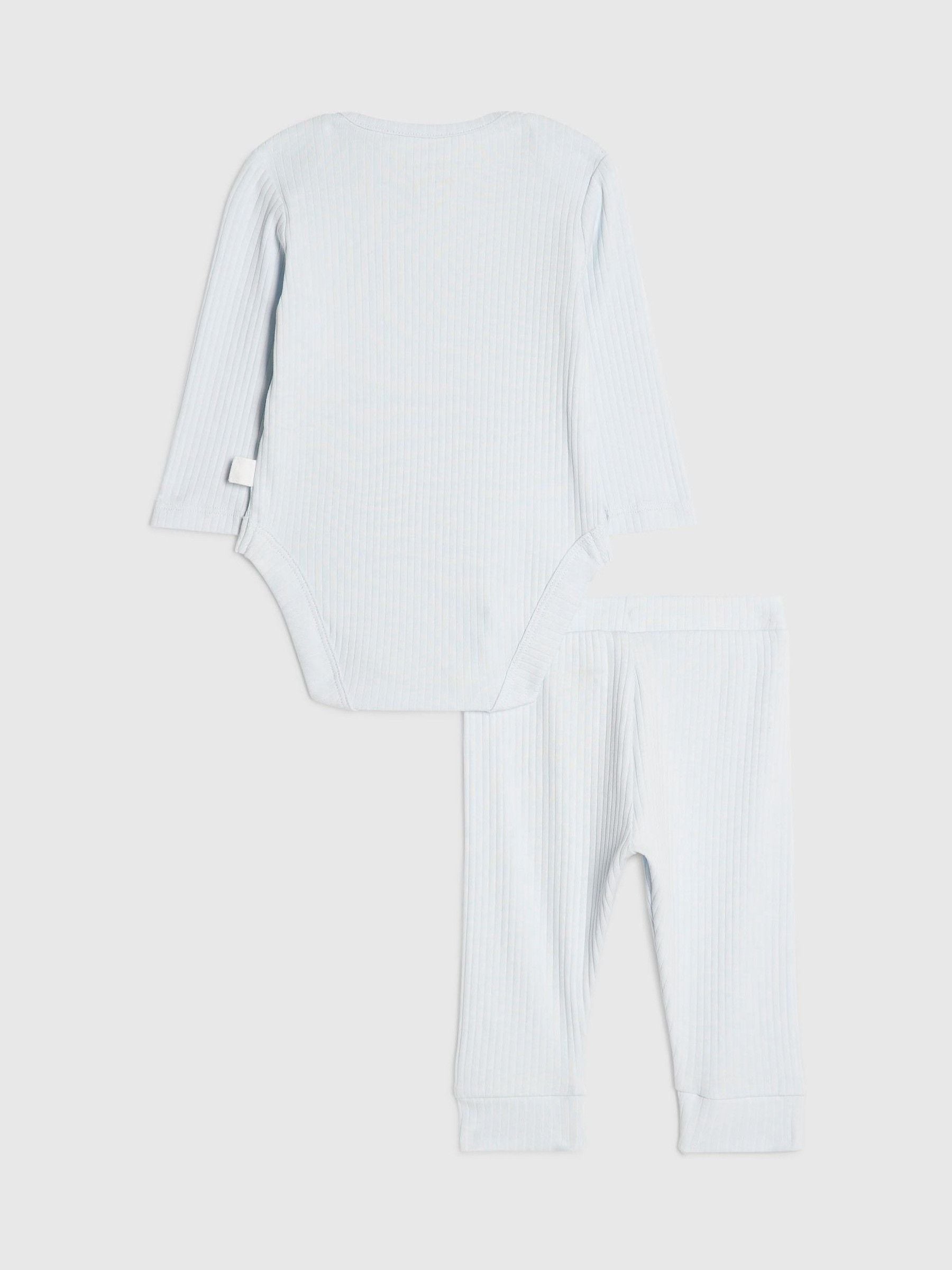 River Island Blue World Cup Bear Babygrow & Legging Set image 2