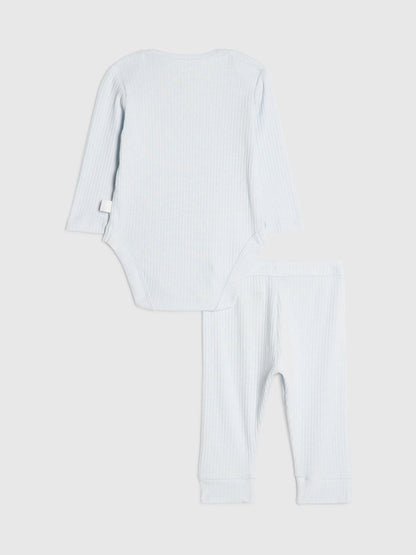 River Island Blue World Cup Bear Babygrow & Legging Set image 2