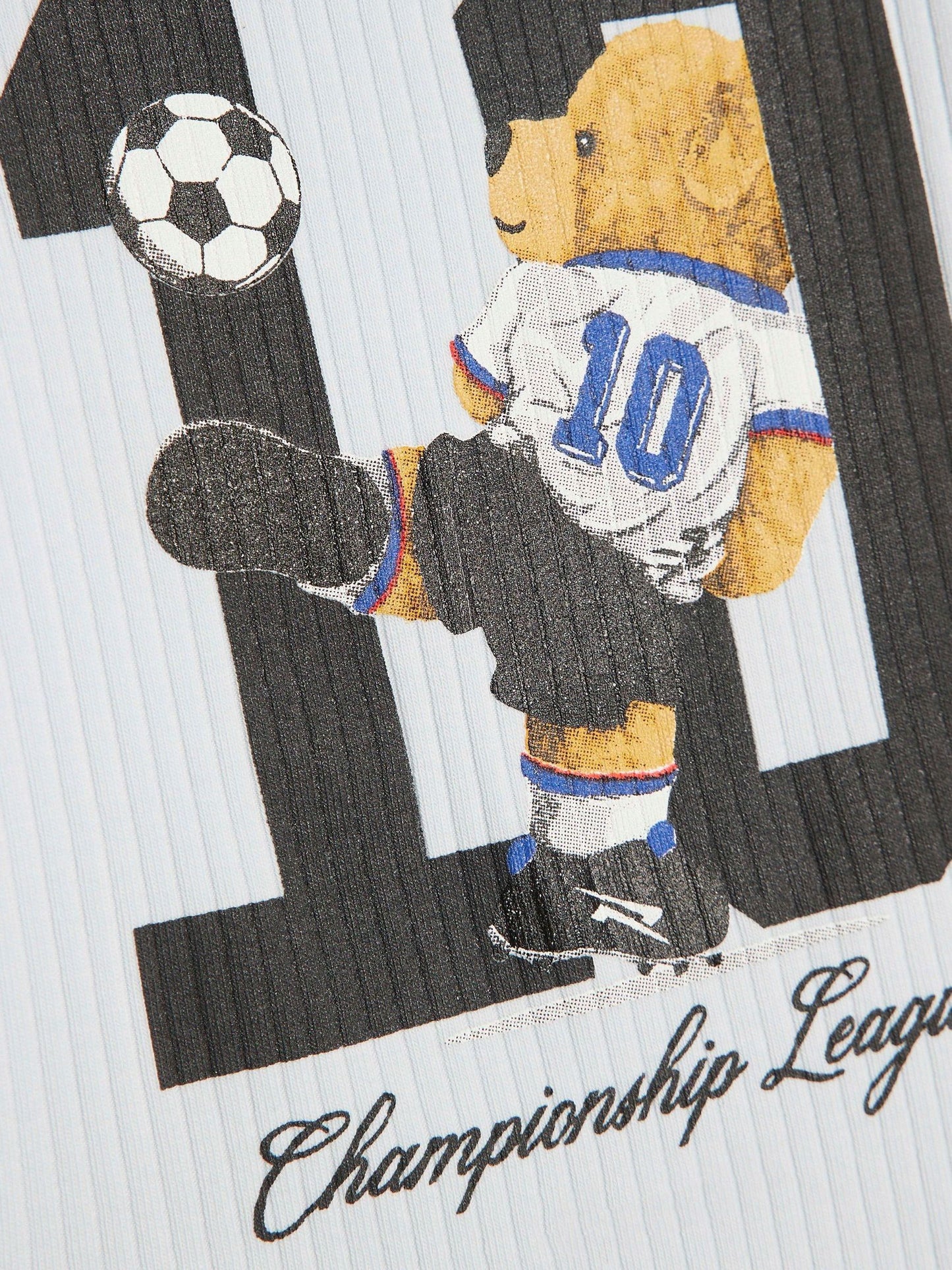 River Island Blue World Cup Bear Babygrow & Legging Set image 3