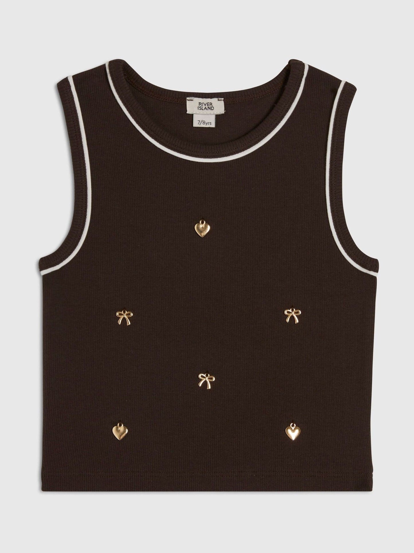 Dsiney Kidz - River Island Brown Ribbed Charm Tank image 1