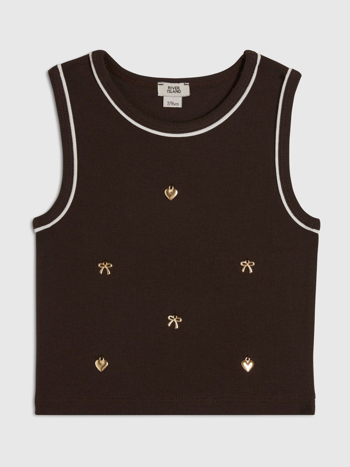 Dsiney Kidz - River Island Brown Ribbed Charm Tank image 1