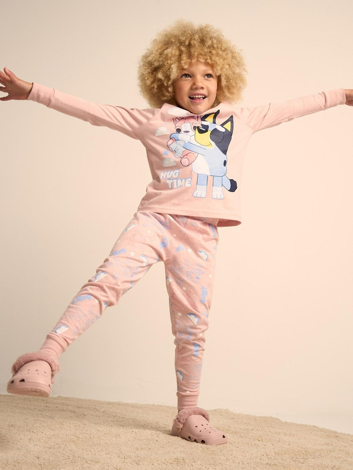 Brand Threads Pink Girls 100% Cotton Bluey Pyjamas Set - image 1