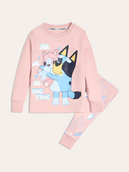 Brand Threads Pink Girls 100% Cotton Bluey Pyjamas Set - image 2