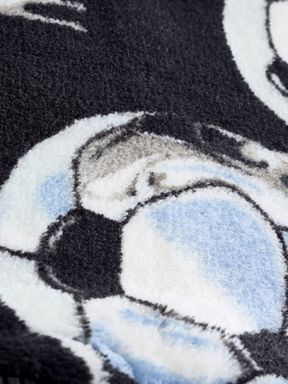 Black/White Football All-In-One Fleece Pyjamas (3-16yrs)