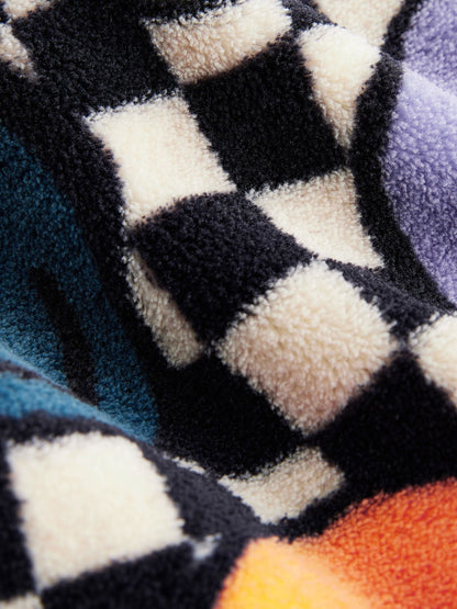 Multi Checkerboard Happy Face Fleece Robe (9mths-10yrs)