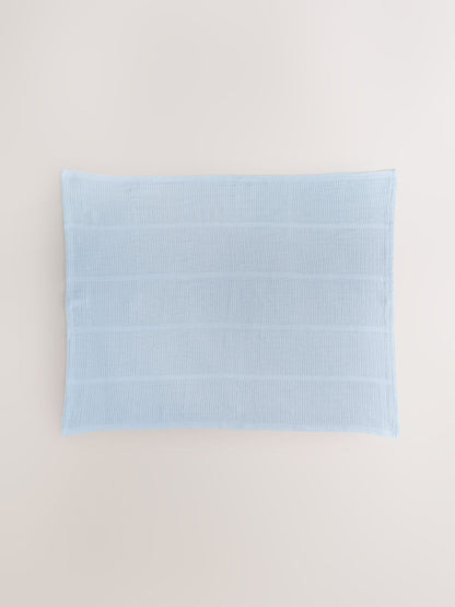 2 Pack Blue Cotton Baby Cellular Blankets image 2