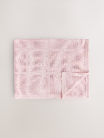 2 Pack Pink Cotton Baby Cellular Blankets image 2