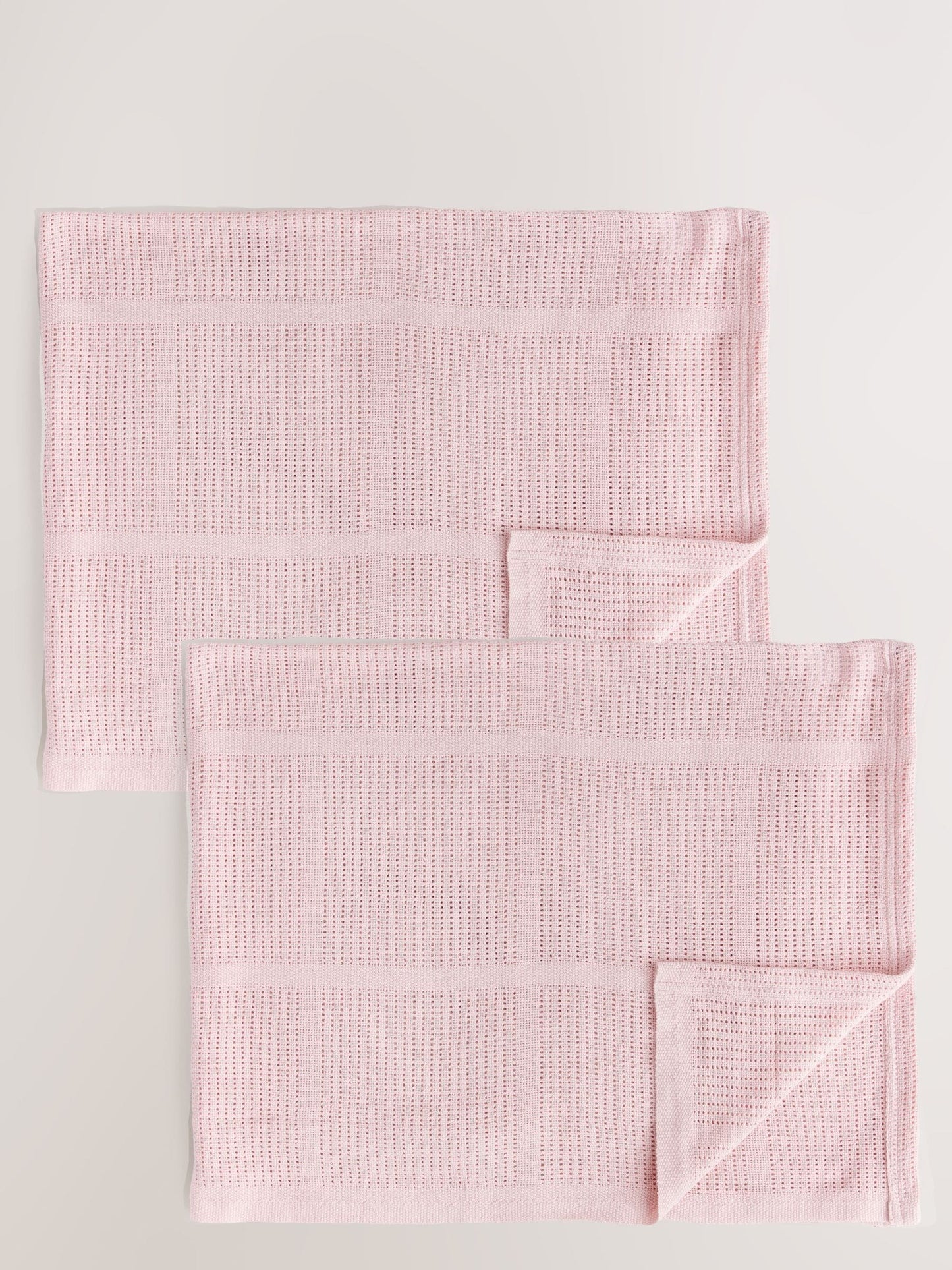 2 Pack Pink Cotton Baby Cellular Blankets image 1