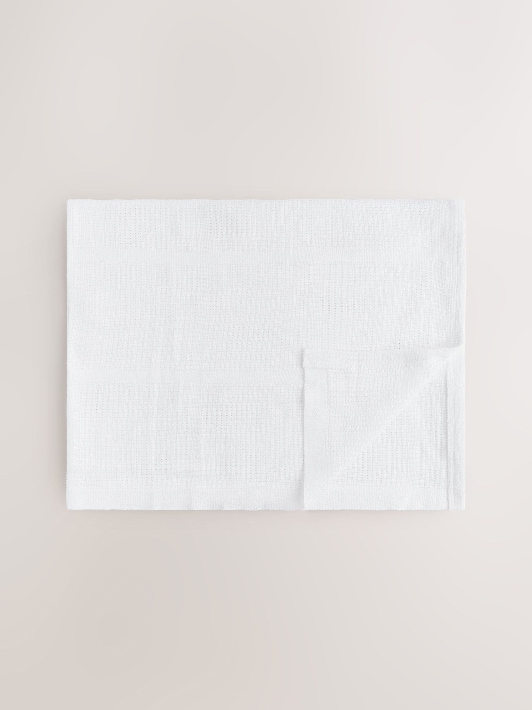 2 Pack White Cotton Baby Cellular Blankets image 2