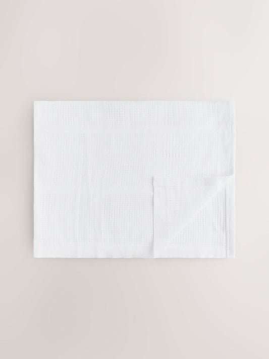 2 Pack White Cotton Baby Cellular Blankets image 2