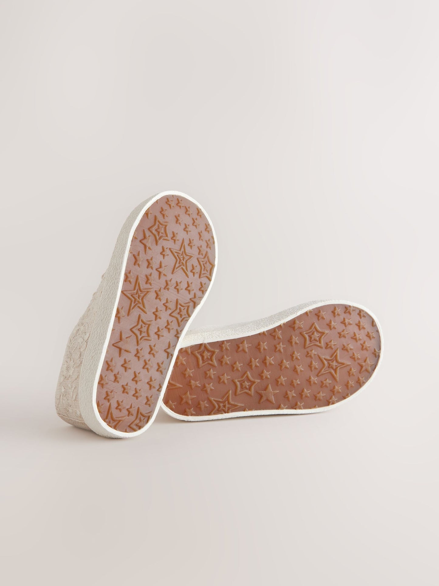 Neutral Embroidered Lace-Up Trainers image 5