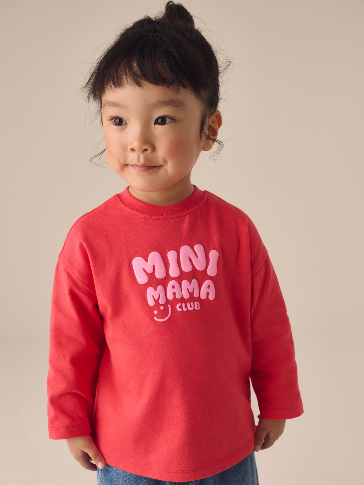 Red Long Sleeve Slogan Top (3mths-7yrs) - image 1