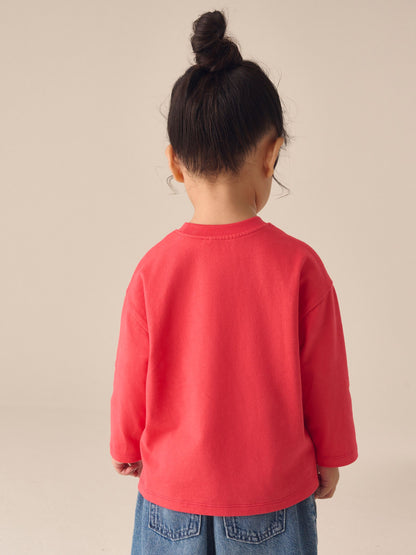 Red Long Sleeve Slogan Top (3mths-7yrs) - image 2
