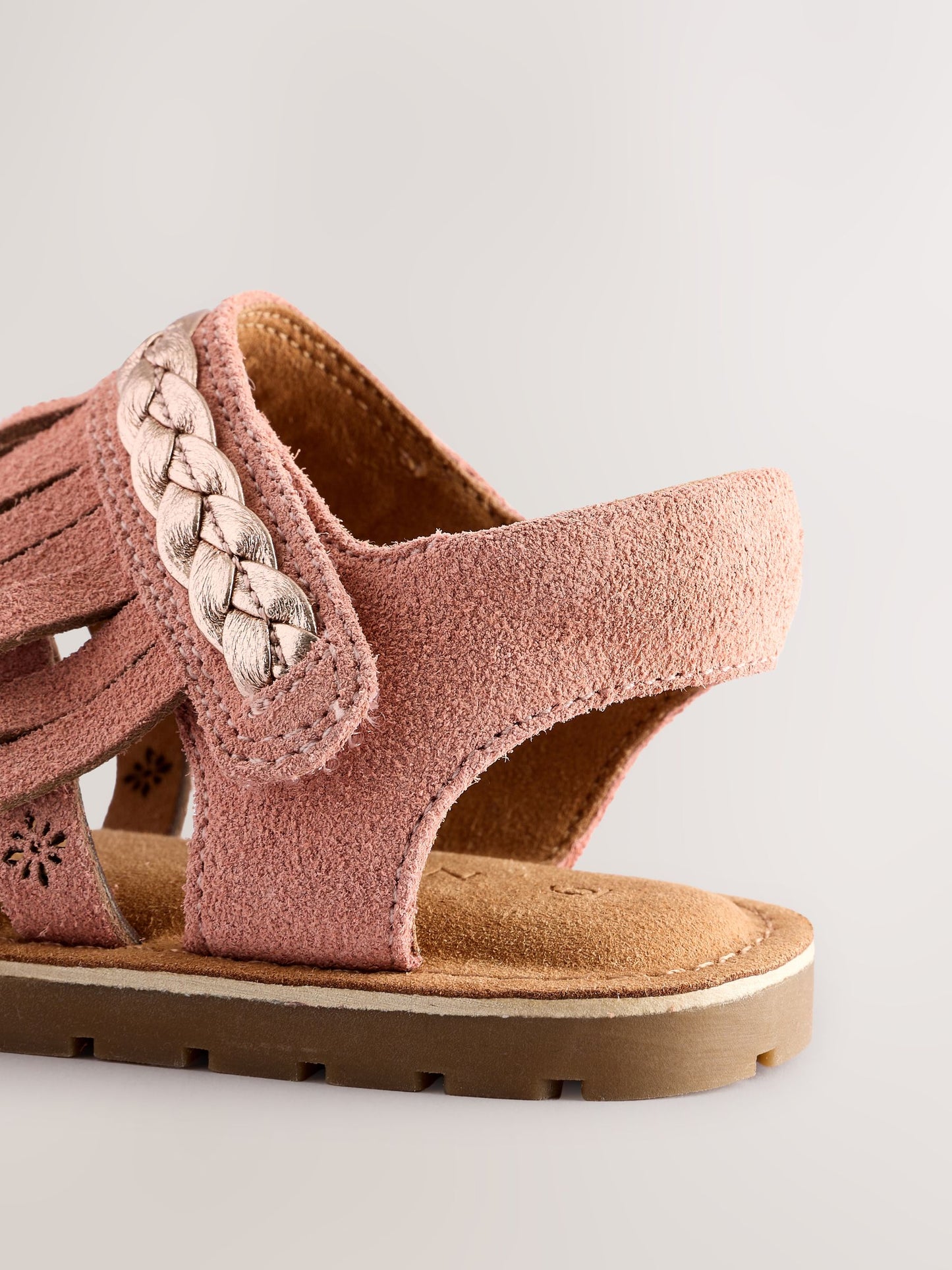 Tan Brown Suede Fringe Sandals image 3