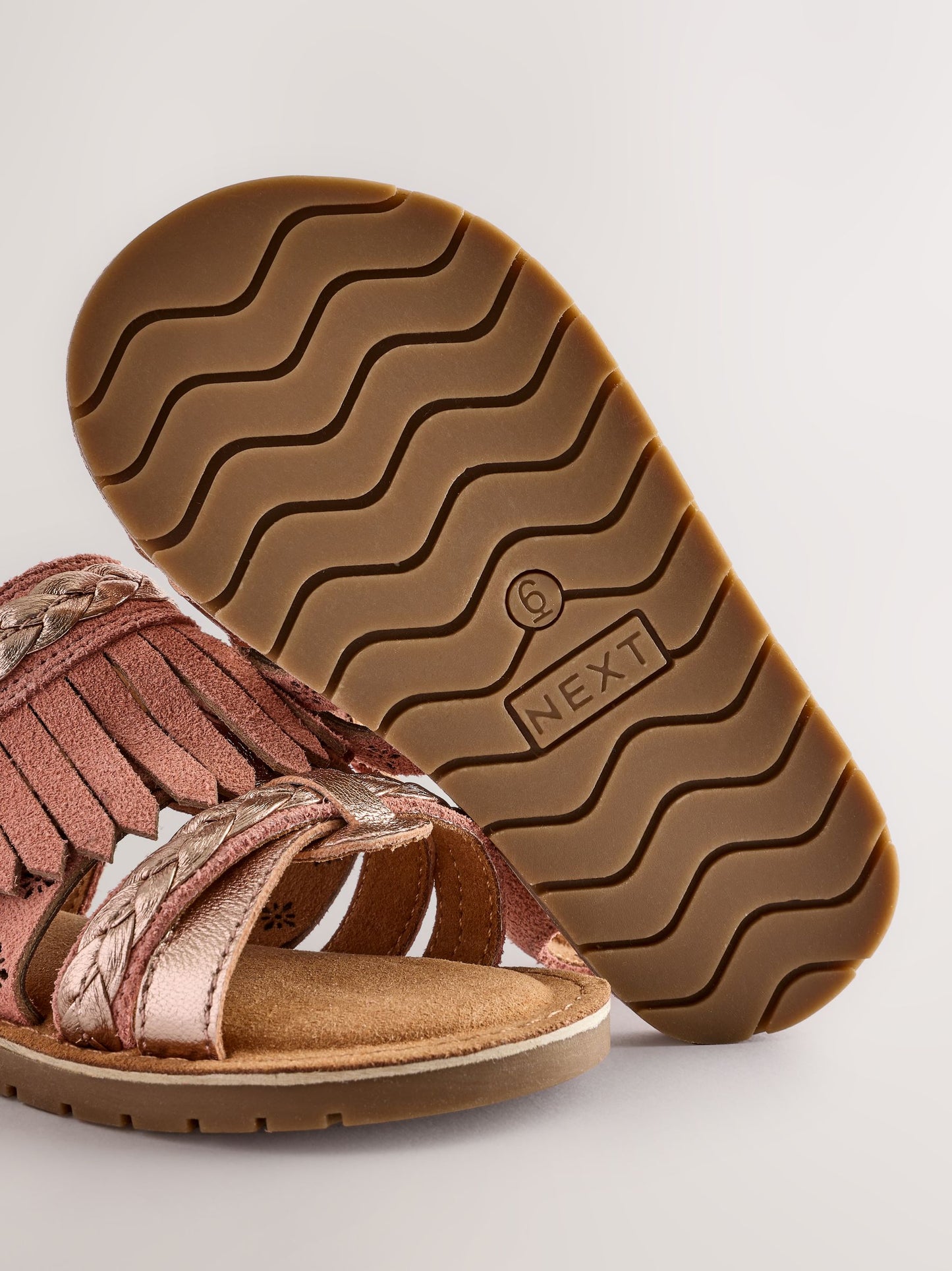 Tan Brown Suede Fringe Sandals image 6