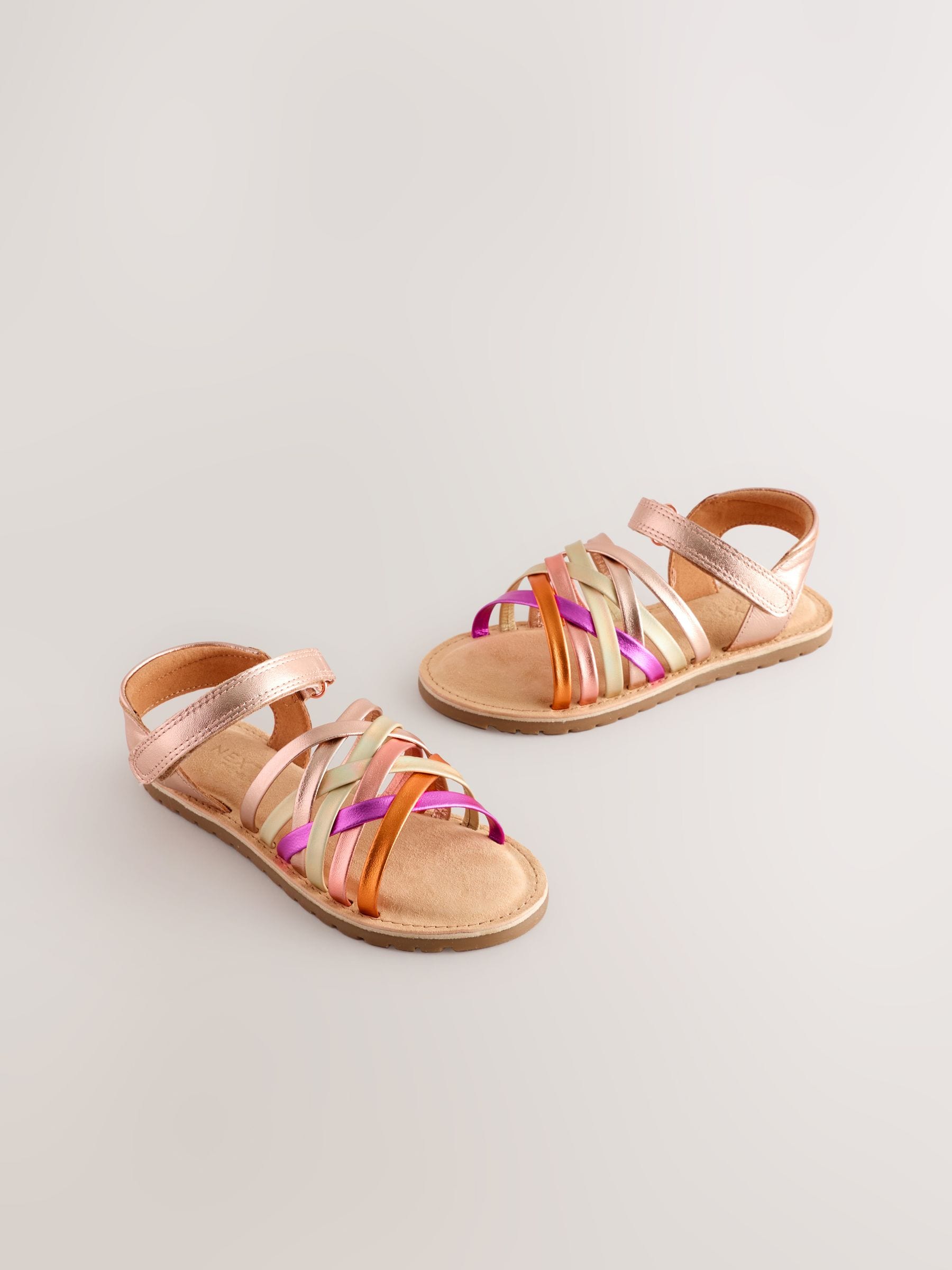 Metallic Standard Fit (F) Strap Sandals image 1