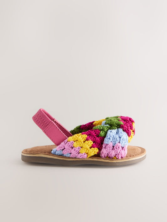 Rainbow Crochet Twist Sandals image 1
