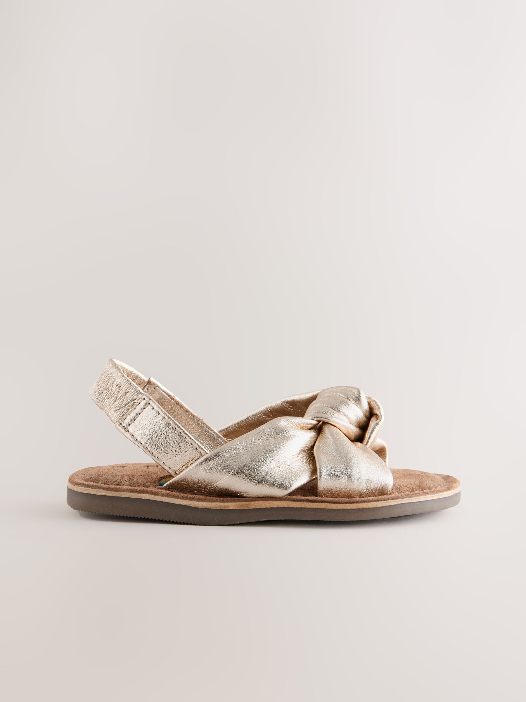 Gold Leather Twist Sandals image 2