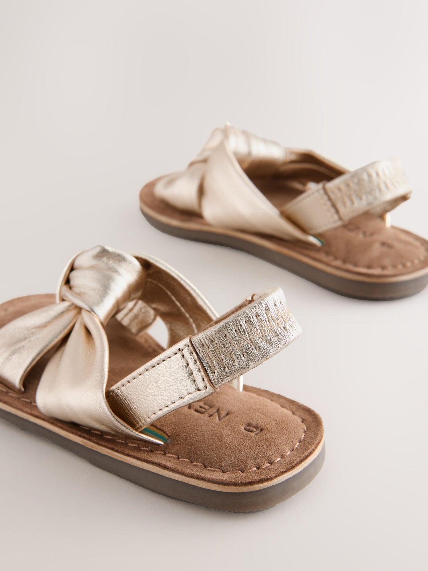 Gold Leather Twist Sandals image 4