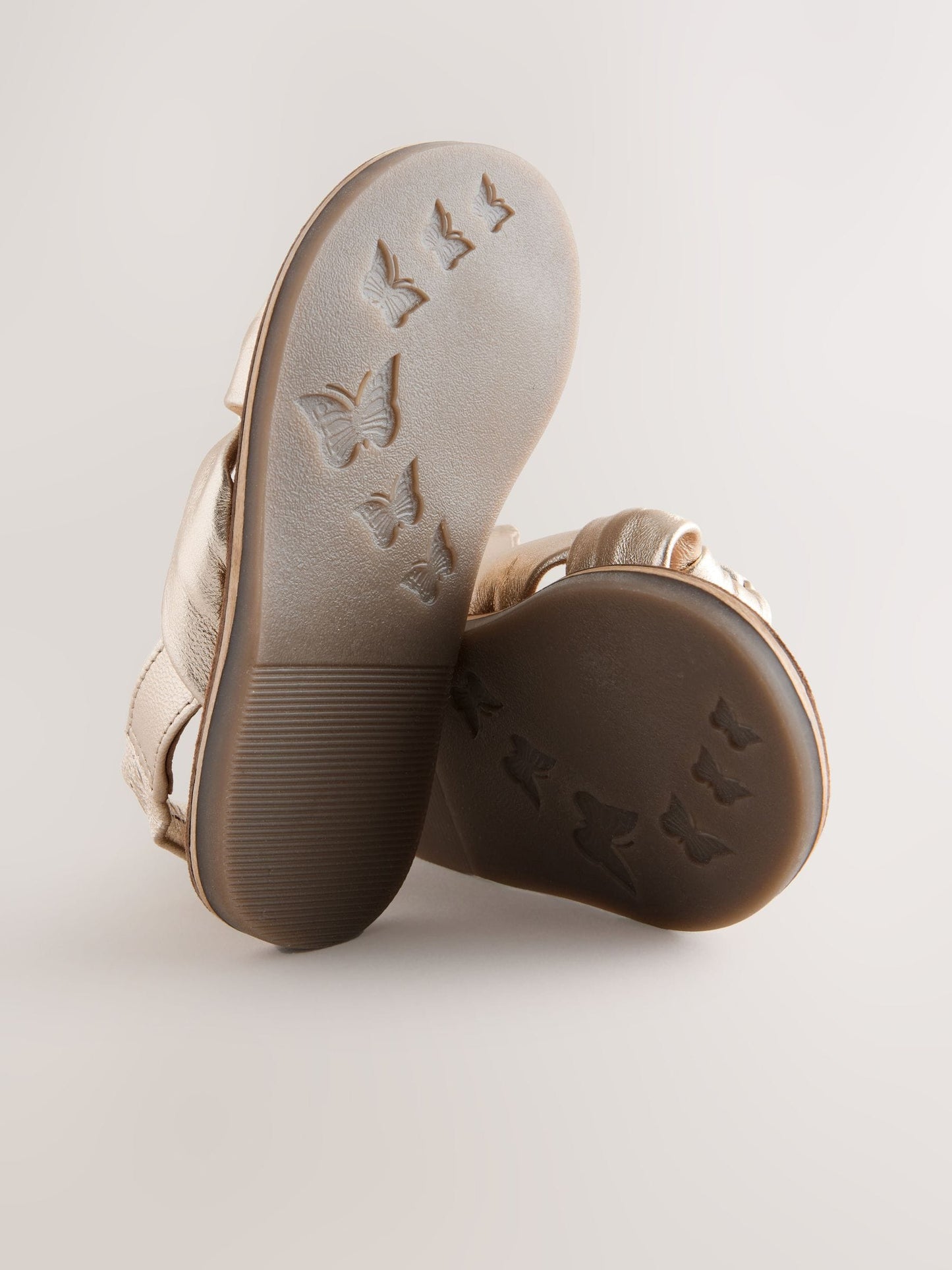 Gold Leather Twist Sandals image 5