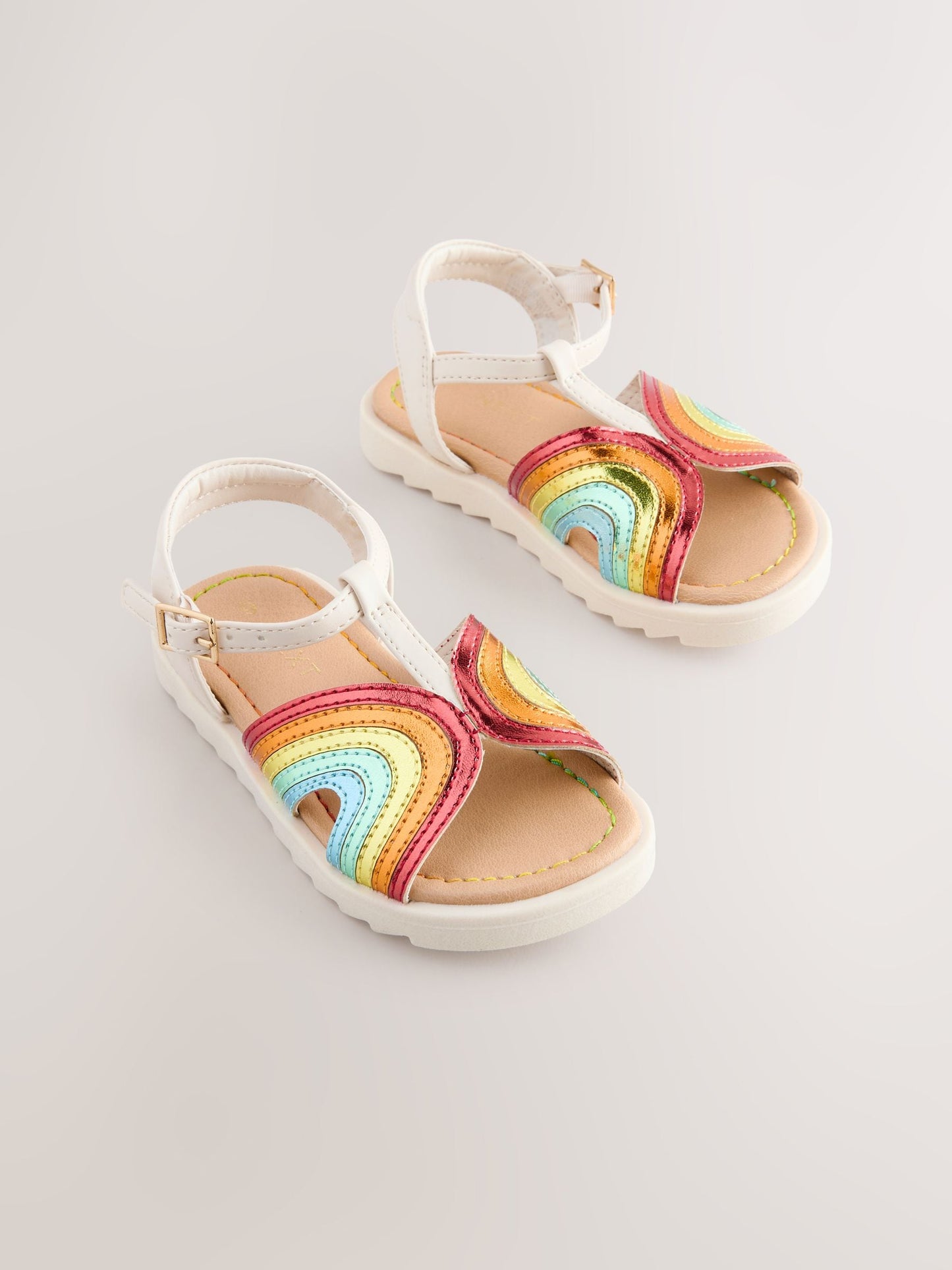 Rainbow Metallic T-Bar Sandals image 1