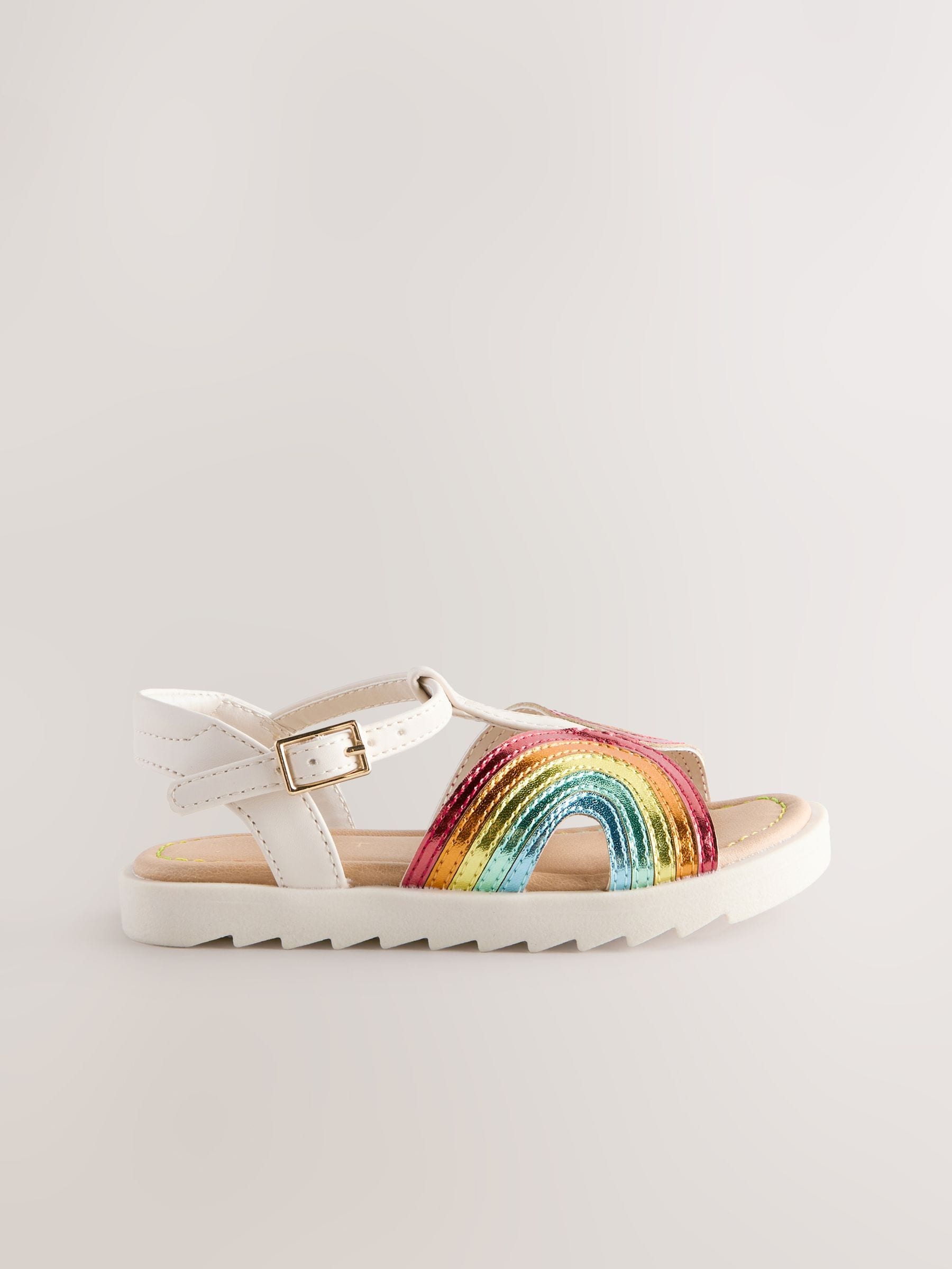 Rainbow Metallic T-Bar Sandals image 2
