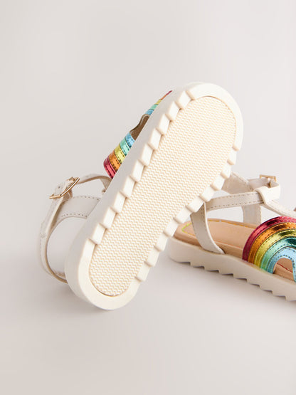 Rainbow Metallic T-Bar Sandals image 5