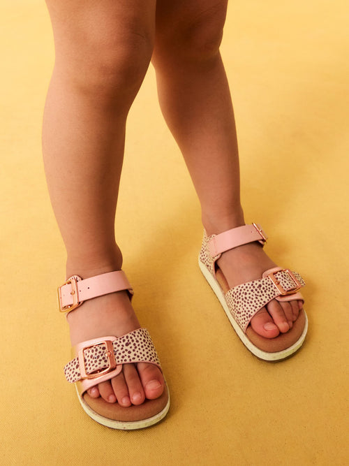 Pink Animal Print Buckle Sandals image 1