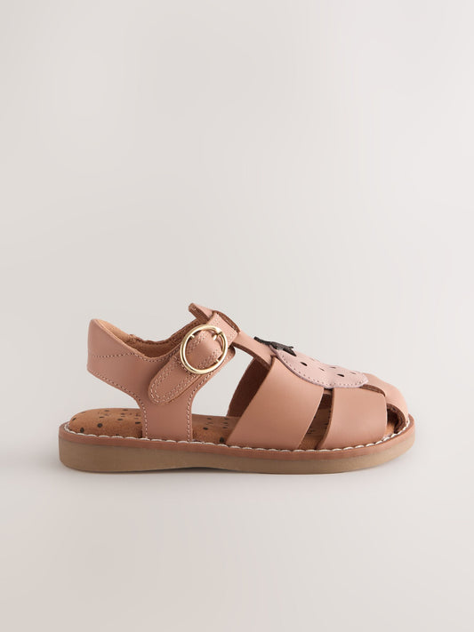 Tan Brown Strawberry Leather Fisherman Sandals image 2
