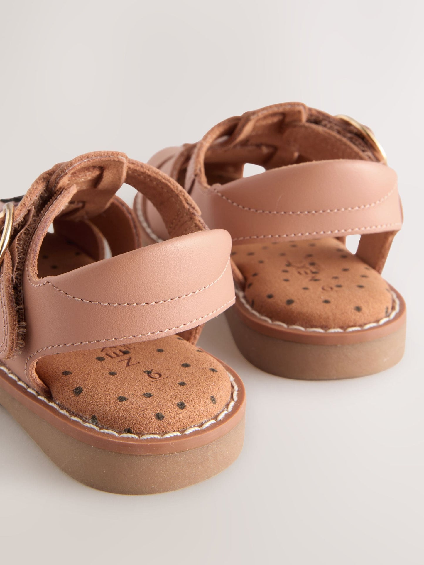 Tan Brown Strawberry Leather Fisherman Sandals image 4
