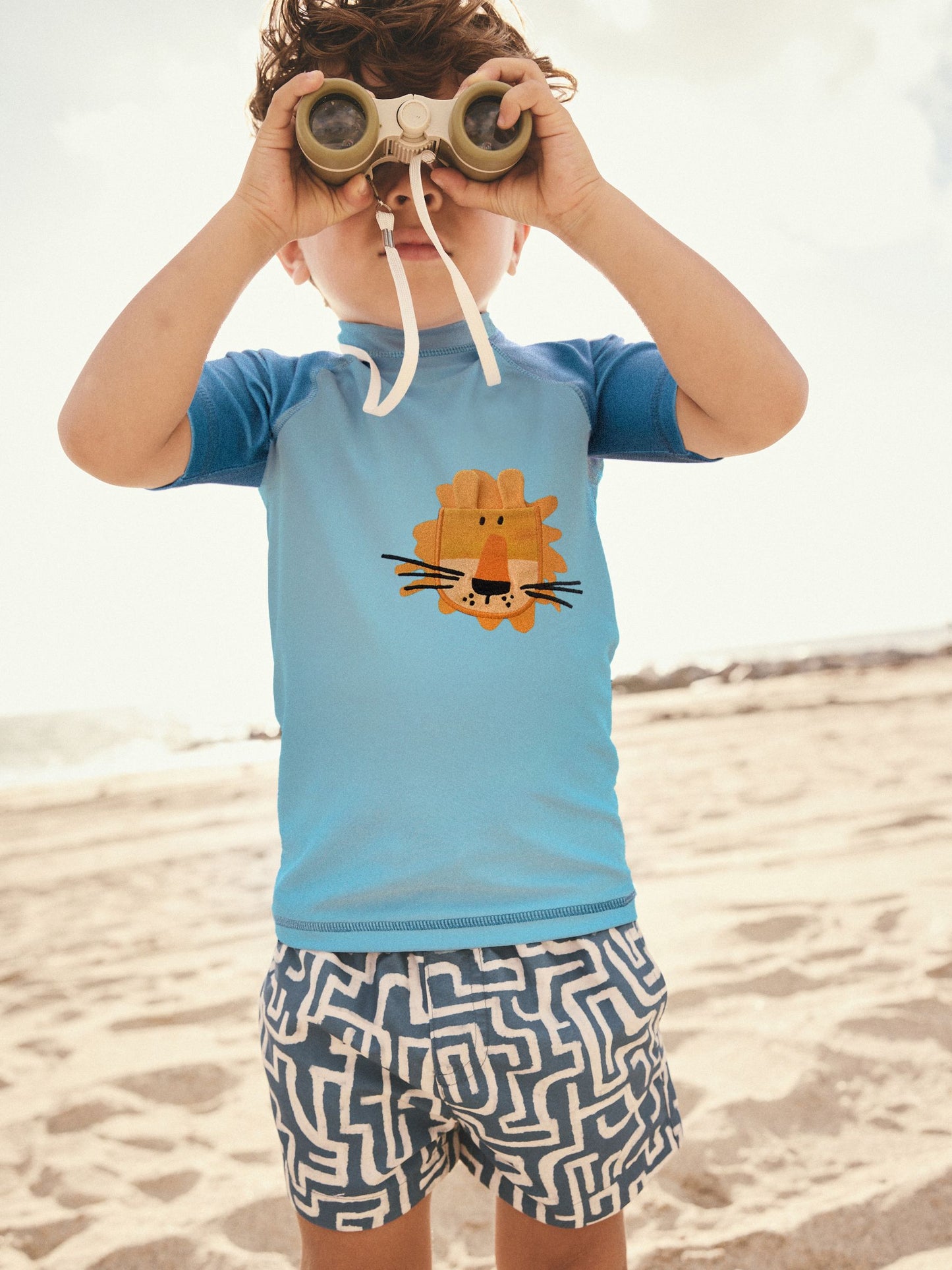 Blue Lion Rash Vest and Shorts Set (3mths-7yrs) image 1