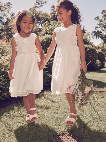 Dsiney Kidz - Laura Ashley Ecru White Flower Organza Dress image 1