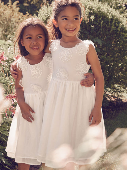 Dsiney Kidz - Laura Ashley Ecru White Flower Organza Dress image 3