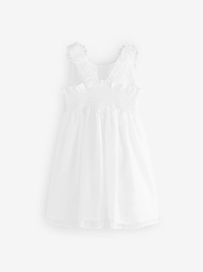 Dsiney Kidz - Laura Ashley Ecru White Flower Organza Dress image 7