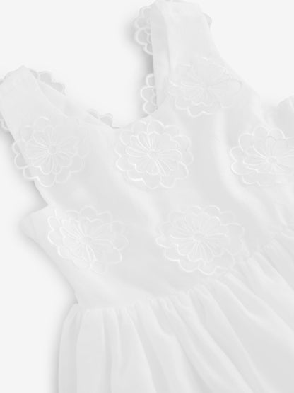Dsiney Kidz - Laura Ashley Ecru White Flower Organza Dress image 9
