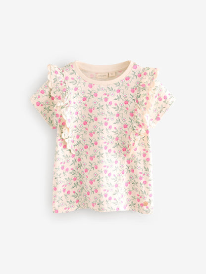 Laura Ashley Red/Pink Ric Rac Trim Short Sleeve Cotton T-Shirts 3 Pack image 2