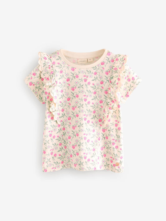 Laura Ashley Red/Pink Ric Rac Trim Short Sleeve Cotton T-Shirts 3 Pack image 2