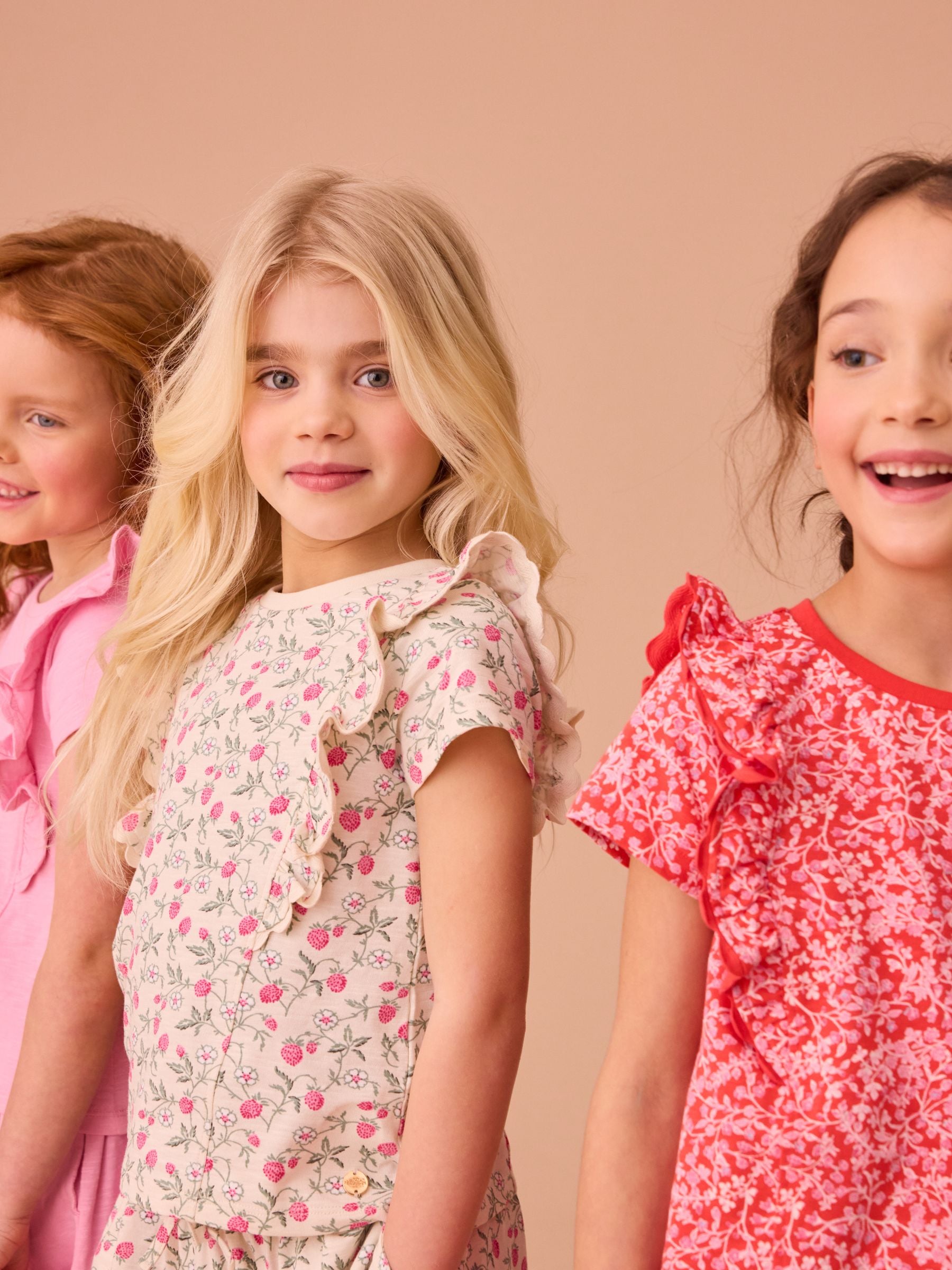Laura Ashley Red/Pink Ric Rac Trim Short Sleeve Cotton T-Shirts 3 Pack image 9