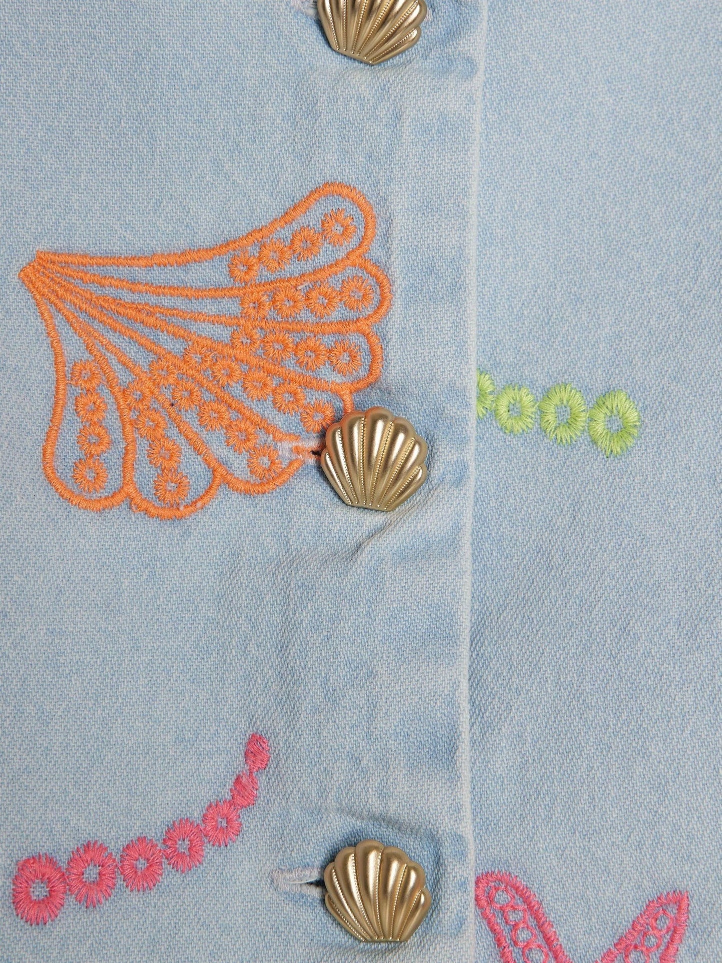 Dsiney Kidz - River Island Blue Seashell Denim Waistcoat & Skort Set image 4