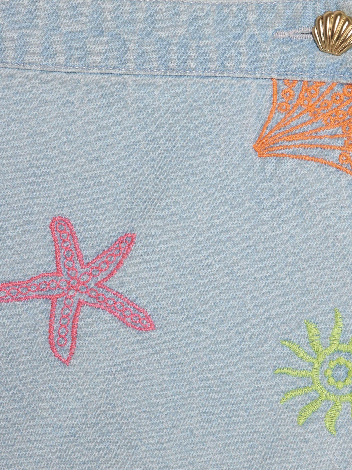 Dsiney Kidz - River Island Blue Seashell Denim Waistcoat & Skort Set image 5
