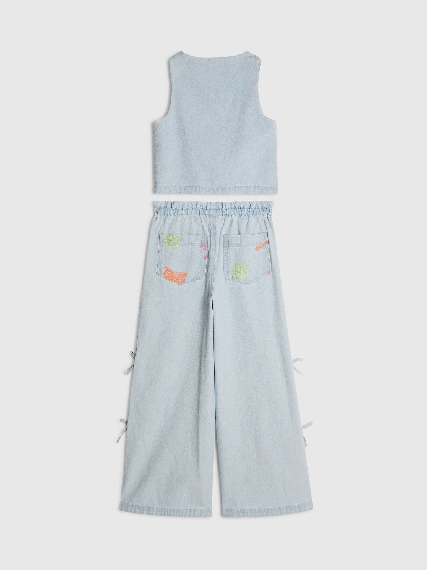 Dsiney Kidz - River Island Blue Seashell Denim Waistcoat & Trousers Set image 2