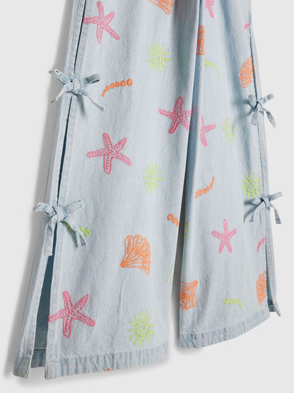 Dsiney Kidz - River Island Blue Seashell Denim Waistcoat & Trousers Set image 4