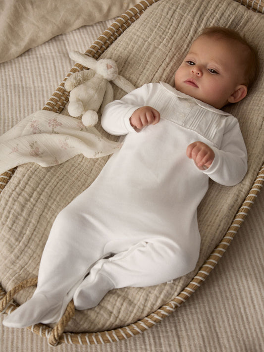 White Occasion Baby Sleepsuit (0mths-2yrs)
