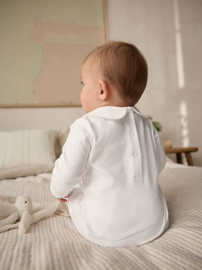 White Occasion Baby Sleepsuit (0mths-2yrs)