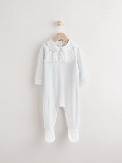 White Occasion Baby Sleepsuit (0mths-2yrs)